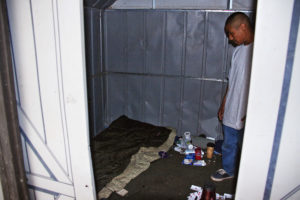 "Alfredo," a Mixteco farm worker in Salinas lives in a tool shed.